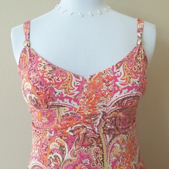 LOFT Pink Paisley Knit Dress - Picture 2 of 11